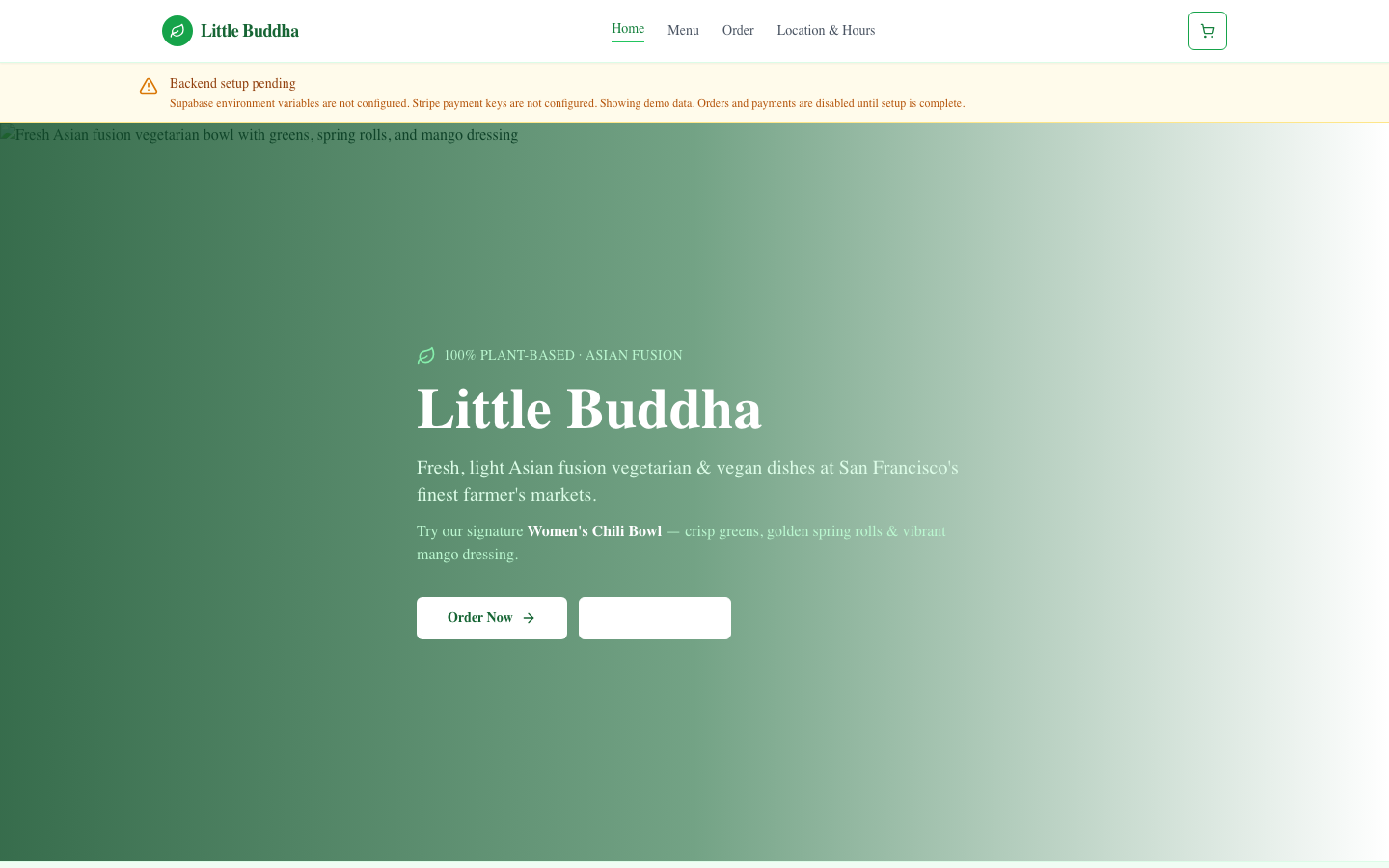 Screenshot of Little Buddha, built with TikkaBurrito